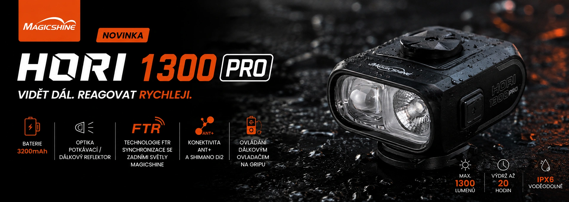 Magicshine Hori 1300 PRO - neoslňující světlo - klikněte zde